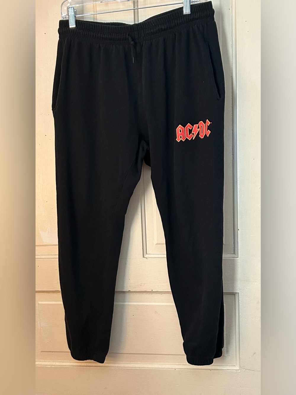 AC/DC Black  Sweatpants with Red Logo XL